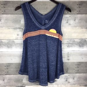 Zoe + Liv VNeck Tank Top Sangria & Sunsets Burnout